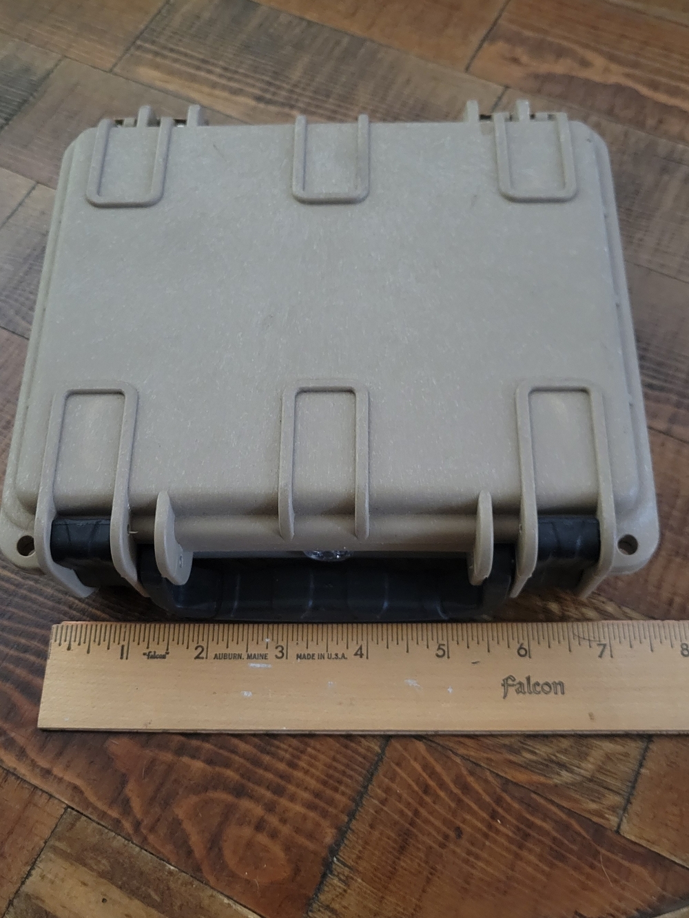 Rugged Tan Protective Hard Case with Black Handle